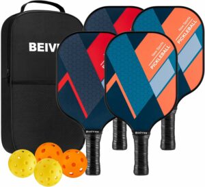 Beives Lot de 4 raquettes de pickleball legeres